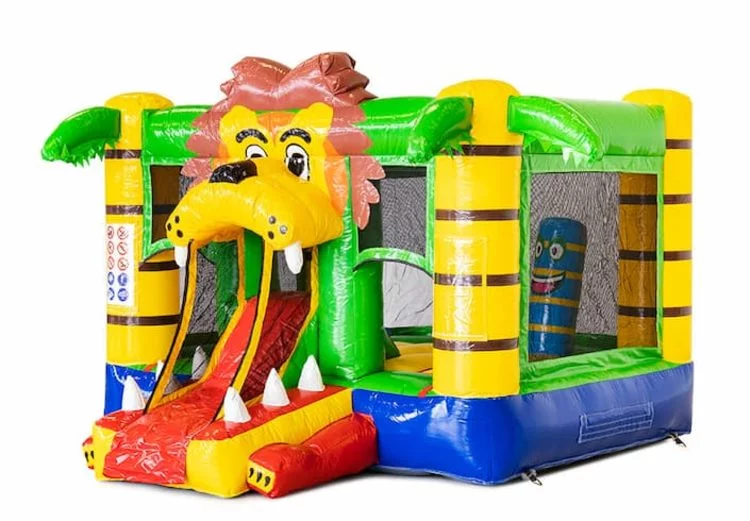 Springkussen met als thema leeuw.